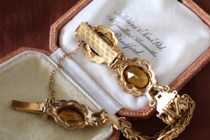 シトリンペーストブレスレット　ヨーロッパ　アンティークストリュフ 202602019