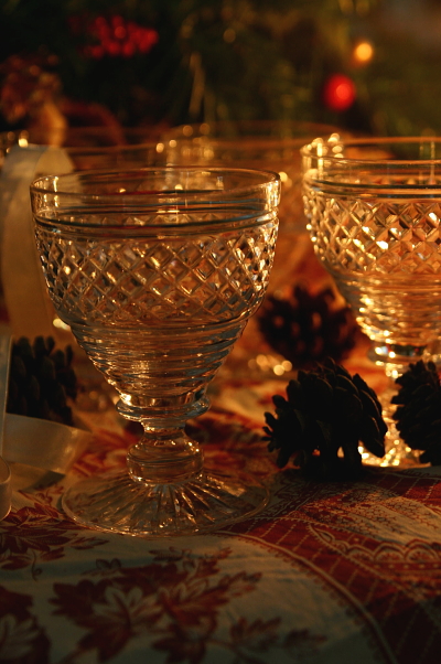 アンティークワイングラス　イギリス　カットクリスタル