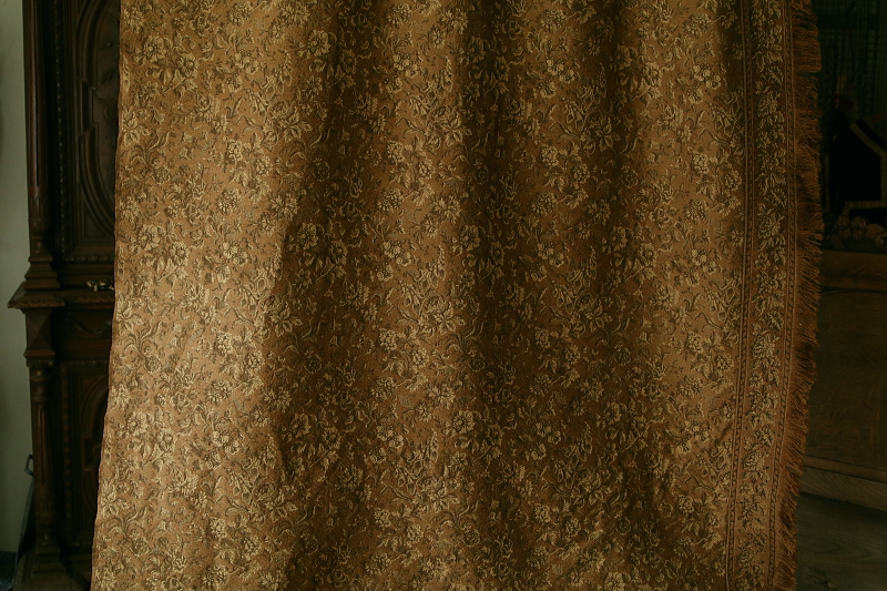 花模様のオールドゴブランカーテン　フランス　アンティークストリュフ