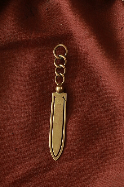 ブラスブックマーク　ペーパーナイフ　イギリス　アンティークストリュフ