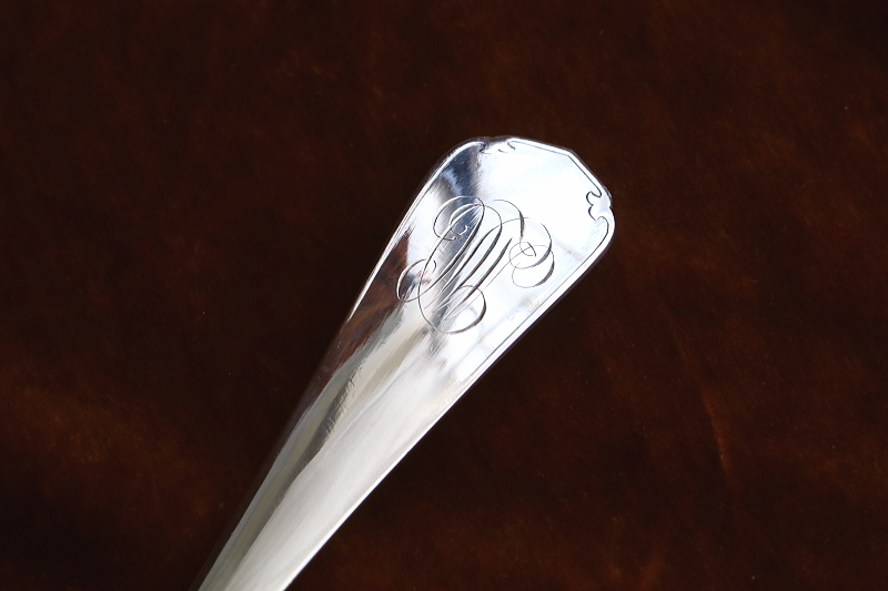 クリストフルのスープレードル　japonais フランス　christofle アンティークストリュフ