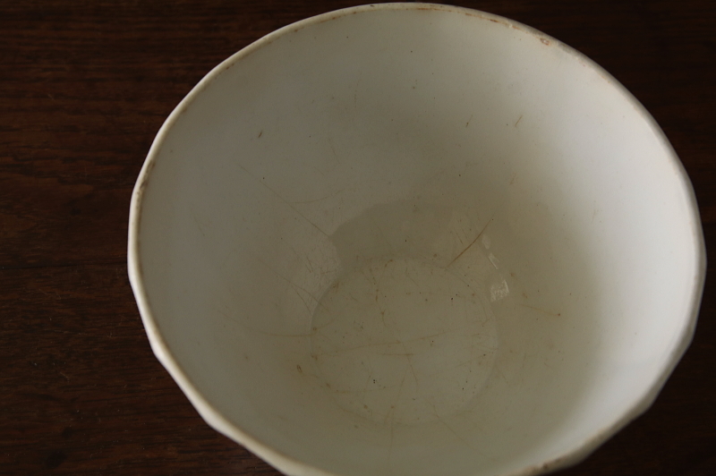 モスローズのラージカフェオレボウル　フランス　アンティークストリュフ