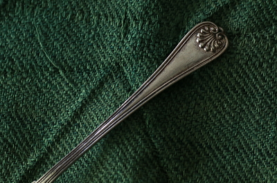 調味料用シルバースプーン　シェルパターン　イギリス　フランス　アンティークストリュフ