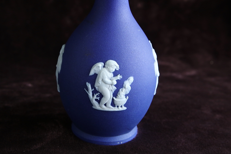 ジャスパーウェア　天使のポージーベース　wedgwood ウエッジウッド　イギリス　アンティークストリュフ