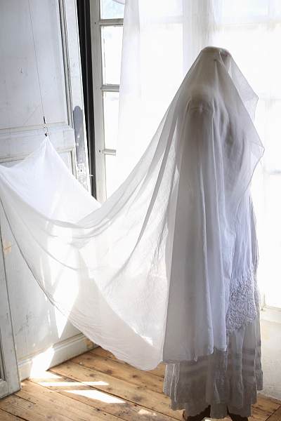 コットンローン　ウエディングベール　イギリス アンティークストリュフ