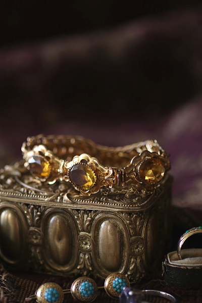 シトリンペーストブレスレット　ヨーロッパ　アンティークストリュフ 202602019