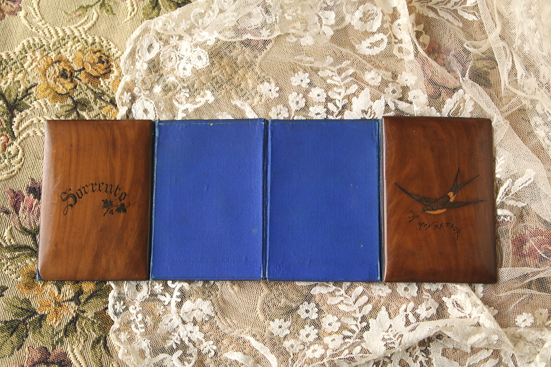 ツバメのスーベニールアルバム　フォトスタンド　sorrento イタリア　アンティークストリュフ