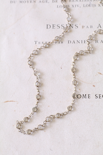 カットペーストシルバーネックレス　ヨーロッパ　アンティークストリュフ