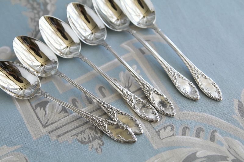 フレンチシルバースモールティースプーン　olier and caron フランス　アンティークストリュフ