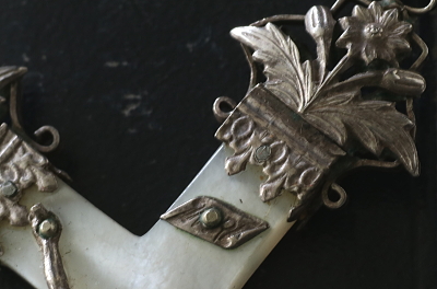 プルミコミュニオン　マザーオブパール　シルバークロス　フランス　アンティークストリュフ