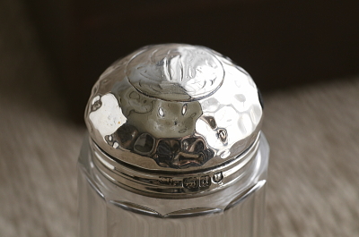 カットグラス　ドレッシングジャー　イギリス　アンティークストリュフ