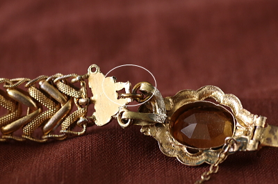 シトリンペーストブレスレット　ヨーロッパ　アンティークストリュフ 202602019