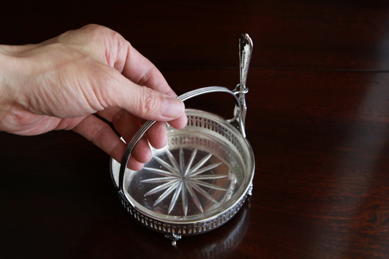 Mappin and Webb バターティッシュ&ナイフ　イギリス　アンティークストリュフ