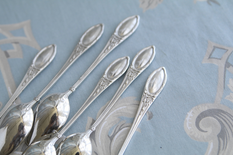 フレンチシルバースモールティースプーン　olier and caron フランス　アンティークストリュフ