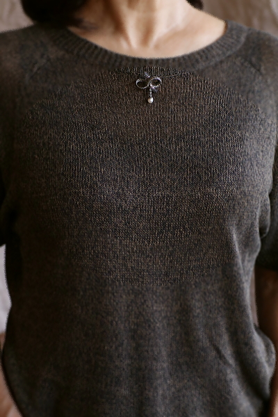 パールアンドマーカサイトシルバーブローチ　ヨーロッパ　アンティークストリュフ