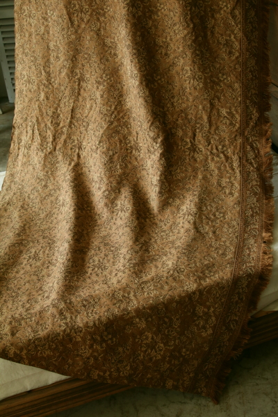 花模様のオールドゴブランカーテン　フランス　アンティークストリュフ