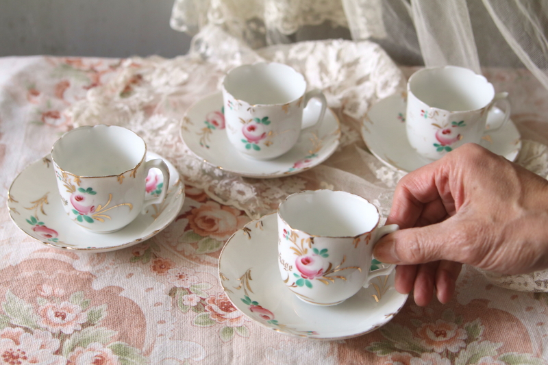 ウエディングスーベニール　コーヒーカップソーサー　vieux paris　アンティークストリュフ