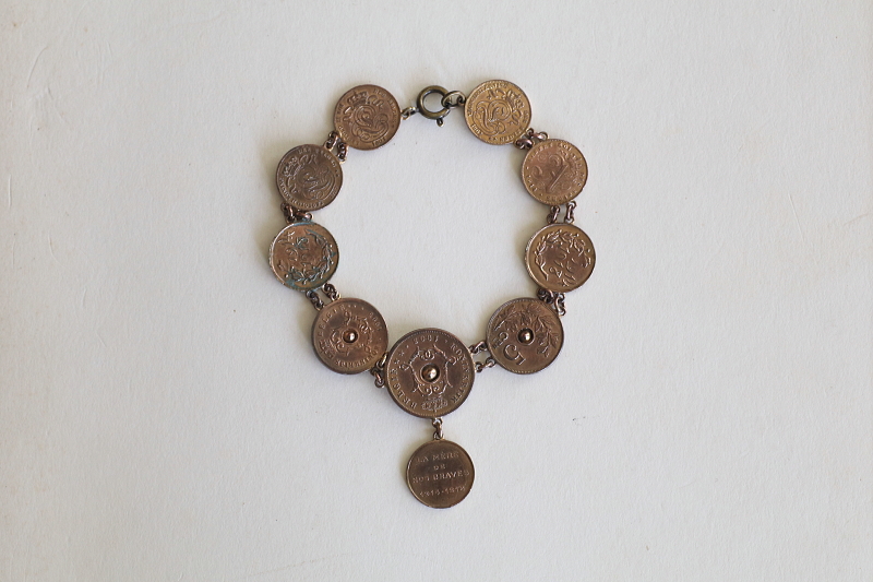 ベルジアンコインブレスレット　ベルギー　アンティークストリュフ
