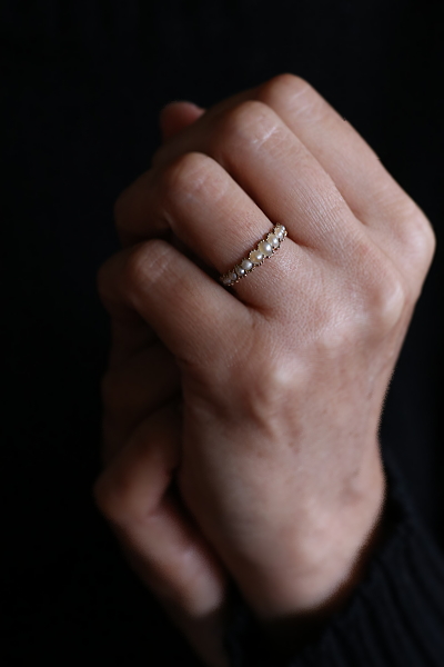 シードパールハーフエタニティリング　ヴィクトリアン　ジョージアンリング　指輪　アンティークジュエリー　イギリス　アンティークストリュフ 20251212