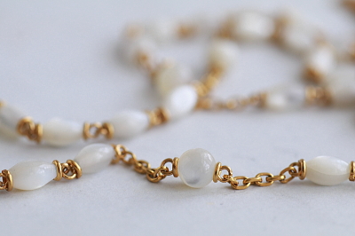 マザーオブパールのロザリオ　デッドストック　ゴールドプレート　フランス　アンティークストリュフ