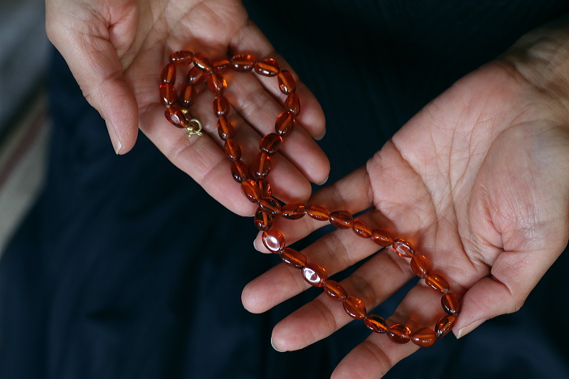 アンバービーズネックレス　ヴィンテージ　ヨーロッパ　アンティークストリュフ 20260325