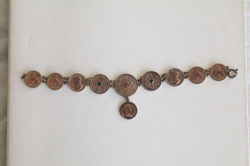 ベルジアンコインブレスレット　ベルギー　アンティークストリュフ