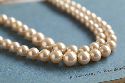 ダブルストランド　グラスパールネックレス　ヨーロッパ　アンティークストリュフ