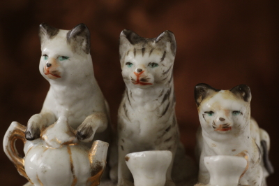 アンティークヴィクトリアンフェアリングス　猫のお茶会 five o'clock tea ドイツ