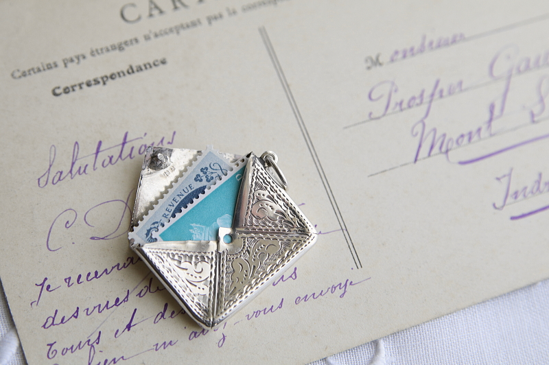 エドワーディアン　シルバースタンプケース　イギリス　アンティークストリュフ