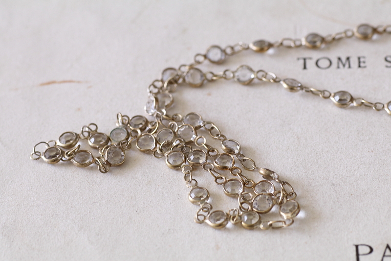 カットペーストシルバーネックレス　ヨーロッパ　アンティークストリュフ