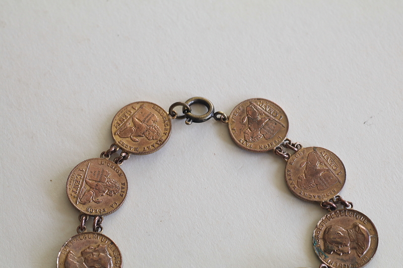 ベルジアンコインブレスレット　ベルギー　アンティークストリュフ