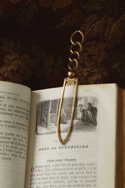 ブラスブックマーク　ペーパーナイフ　イギリス　アンティークストリュフ