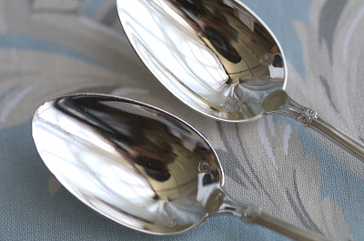 フレンチシルバースモールティースプーン　olier and caron フランス　アンティークストリュフ