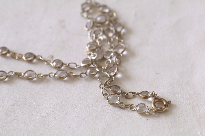 カットペーストシルバーネックレス　ヨーロッパ　アンティークストリュフ