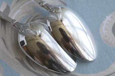 フレンチシルバースモールティースプーン　olier and caron フランス　アンティークストリュフ