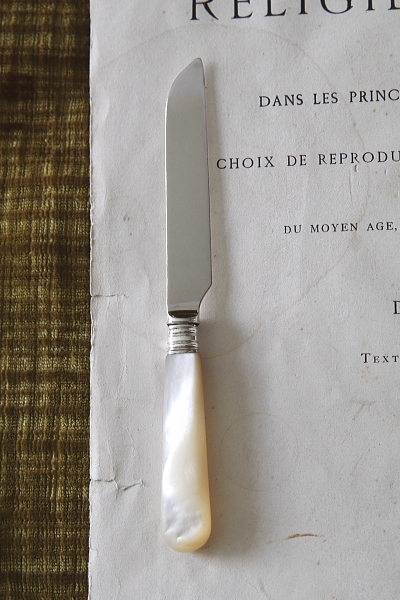 マザーオブパールハンドルデザートナイフ　james dixon and sons イギリス　アンティークストリュフ