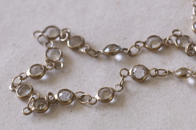 カットペーストシルバーネックレス　ヨーロッパ　アンティークストリュフ