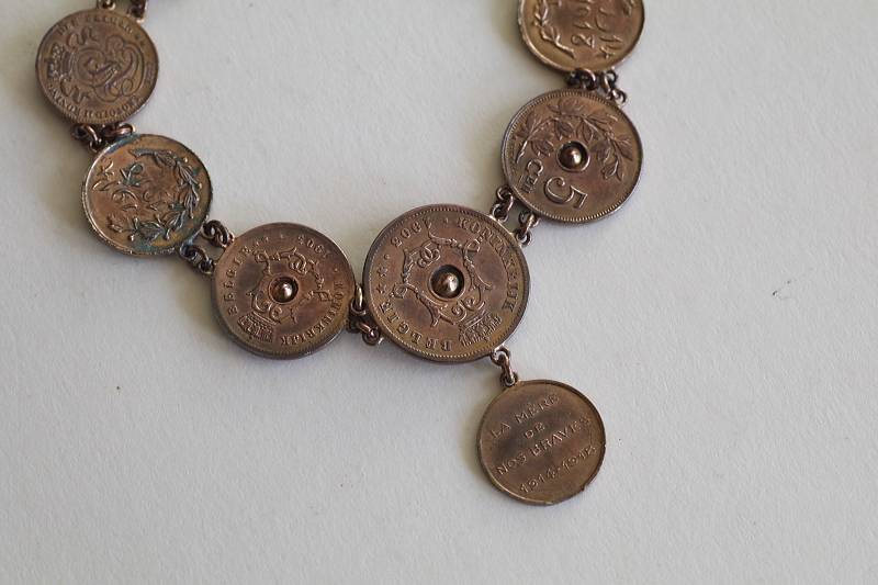 ベルジアンコインブレスレット　ベルギー　アンティークストリュフ