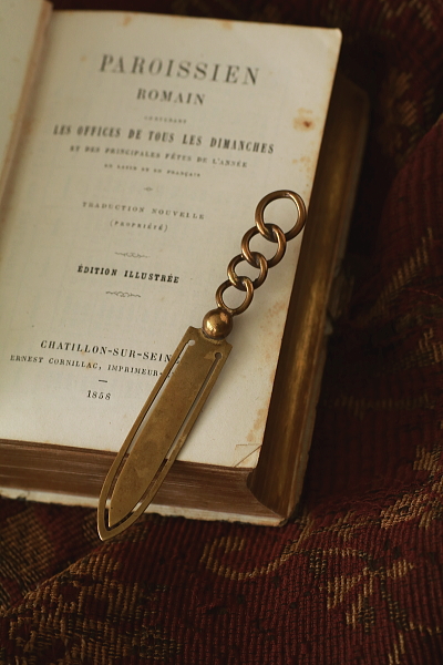 ブラスブックマーク　ペーパーナイフ　イギリス　アンティークストリュフ