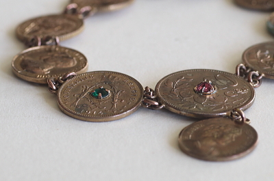 ベルジアンコインブレスレット　ベルギー　アンティークストリュフ