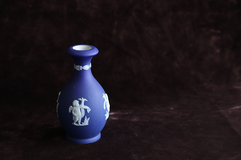 ジャスパーウェア　天使のポージーベース　wedgwood ウエッジウッド　イギリス　アンティークストリュフ