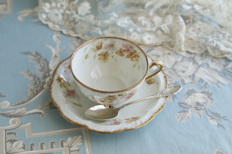 フレンチシルバースモールティースプーン　olier and caron フランス　アンティークストリュフ