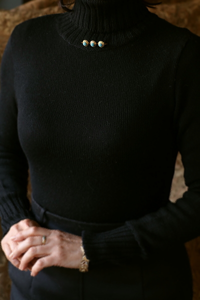 ヴィクトリアンターコイズバーブローチ　イギリス　アンティークストリュフ