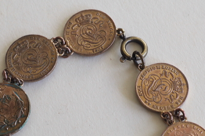 ベルジアンコインブレスレット　ベルギー　アンティークストリュフ