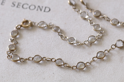 カットペーストシルバーネックレス　ヨーロッパ　アンティークストリュフ