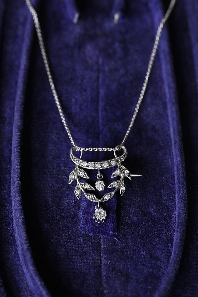 ヴィクトリアン～エドワーディアン　シルバーペーストブローチ　馬蹄　スター　アンティークストリュフ