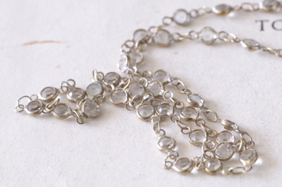 カットペーストシルバーネックレス　ヨーロッパ　アンティークストリュフ