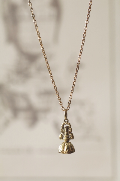 ヴィクトリアンウォッチフォブ　ウォッチキー　ロケット　ロングネックレス　アンティークストリュフ