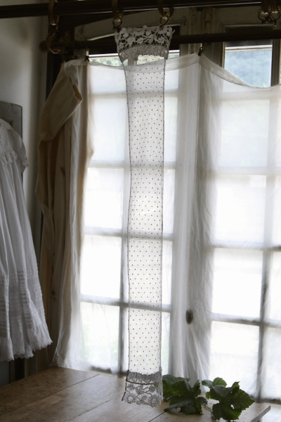 花のボビンレースチュールスカーフ　イギリス　アンティークストリュフ