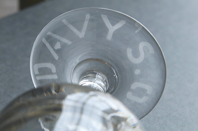 アドバタイジングワイングラス　DAVY'S　イギリス アンティークストリュフ